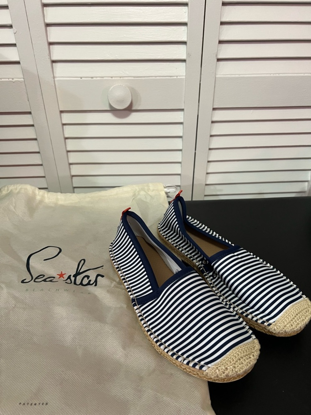 Sea Star Navy & White Stripe Women's Espadrille Flats